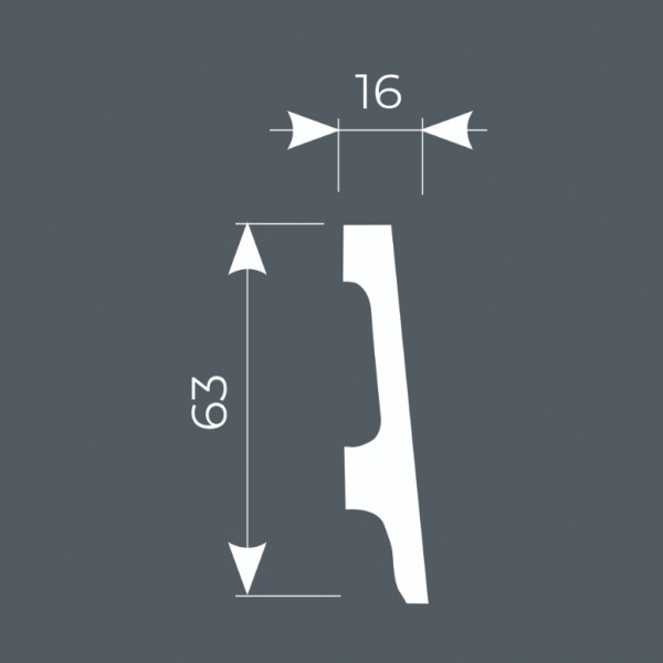 Напольный плинтус Cosca PX 045, 63х16 Напольный плинтус Cosca PX 045, 63х16